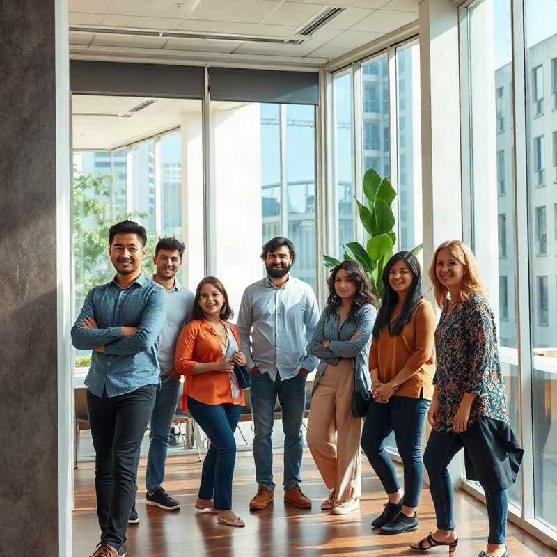 Equipe da Cloudkterra em escritório iluminado em São Paulo
